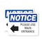 Signmission Please Use Main Entrance Left Arrow Sign, Vinyl Decal, 10in W x 7in L, 2PK OS-2PACK-NS-D-710-L-17615 - alternate 1
